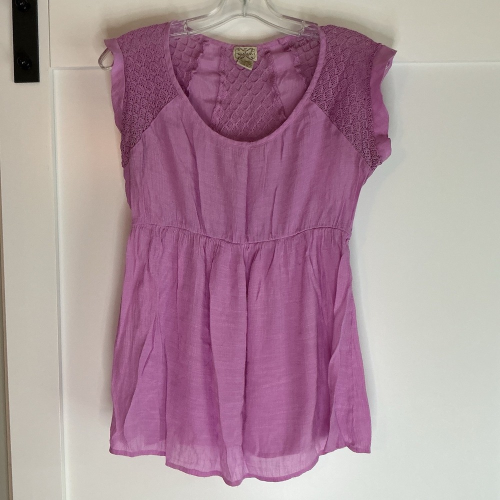 EYELASH COUTURE Y2K Lace Purple Sleeveless Blouse Coquette Casual Romantic XL